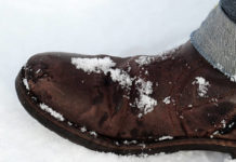 Buty zimowe męskie - skórzane buty ocieplane, buty trekkingowe